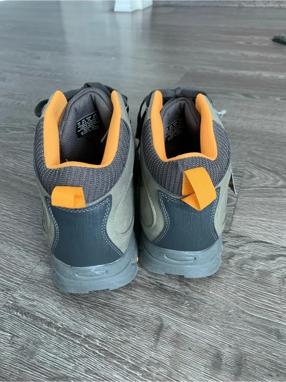 RBX Men's Olive Gray Hiking Boots with Orange Accent